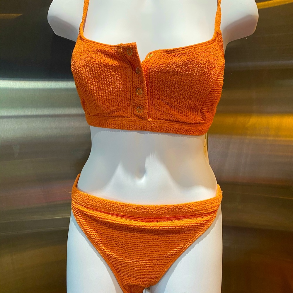 Roxy Orange Ribbed Bikini
